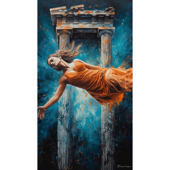 Women floating in the air - Πίνακας σε καμβά Women floating in the air - Πίνακας σε καμβά