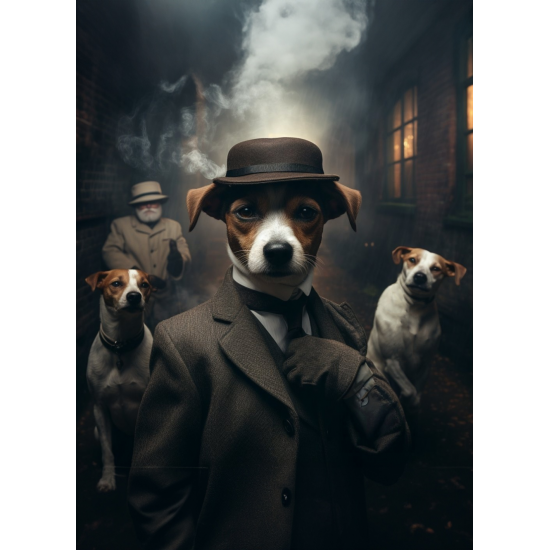 Jack Russell - Mafia animals - Πίνακας σε καμβά Κάδρα / Καμβάδες