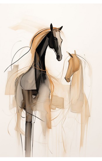 Abstract horses - Πίνακας σε καμβά