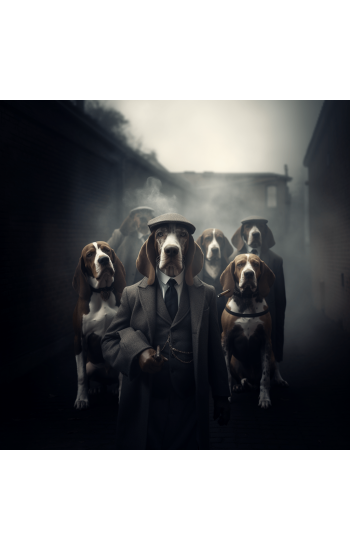 Basset hound - Mafia animals - Πίνακας σε καμβά