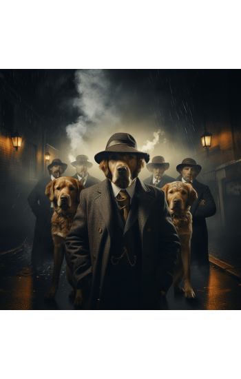 Golden Retriever - Mafia animals - Πίνακας σε καμβά