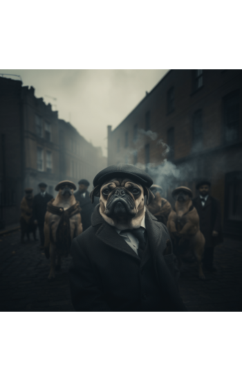 Pug - Mafia animals - Πίνακας σε καμβά
