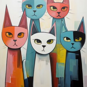 Angry cats - Πίνακας σε καμβά