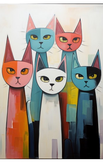 Angry cats - Πίνακας σε καμβά