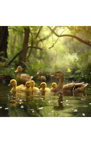 Baby ducks - Πίνακας σε καμβά