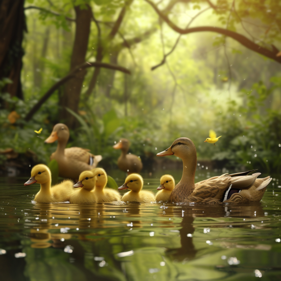 Baby ducks - Πίνακας σε καμβά Κάδρα / Καμβάδες