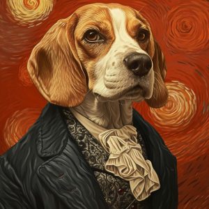 Beagle night - Πίνακας σε καμβά