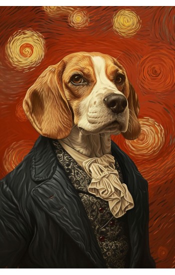 Beagle night - Πίνακας σε καμβά