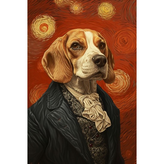 Beagle night - Πίνακας σε καμβά - Πίνακας σε καμβά Κάδρα / Καμβάδες
