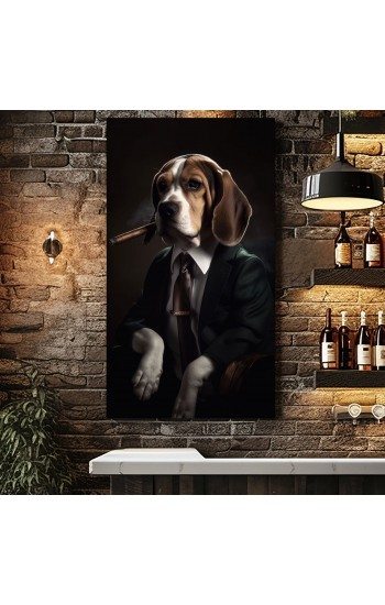 Beagle gangster - Πίνακας σε καμβά
