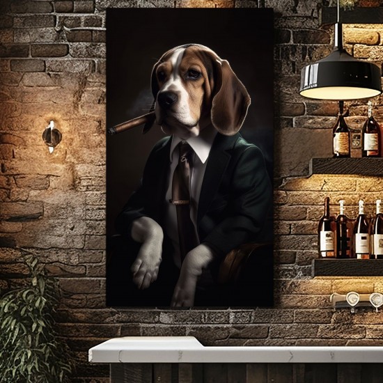 Beagle gangster - Πίνακας σε καμβά Κάδρα / Καμβάδες