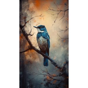 Blue kingfisher - Πίνακας σε καμβά