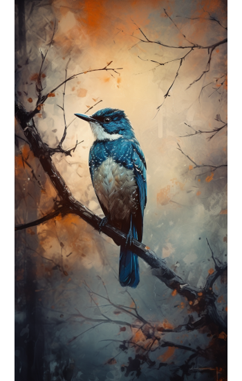 Blue kingfisher - Πίνακας σε καμβά