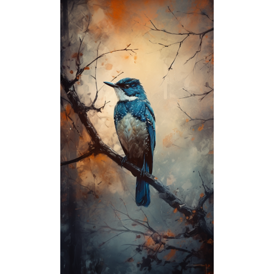 Blue kingfisher - Πίνακας σε καμβά Κάδρα / Καμβάδες