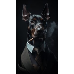 Doberman smoking cigar - Mafia animals - Πίνακας σε καμβά Doberman smoking cigar - Mafia animals - Πίνακας σε καμβά