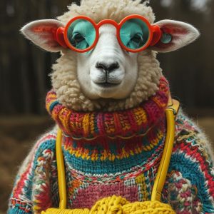 Boho sheep - Πίνακας σε καμβά