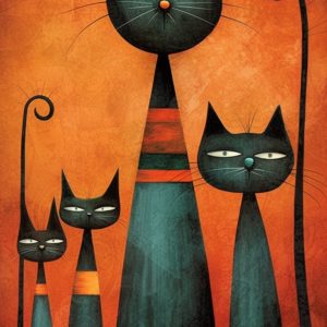 Cat family portrait - Πίνακας σε καμβά