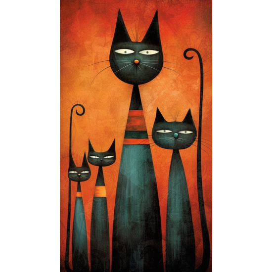 Cat family portrait - Πίνακας σε καμβά Κάδρα / Καμβάδες