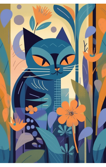 Cat in colour 2 - Πίνακας σε καμβά