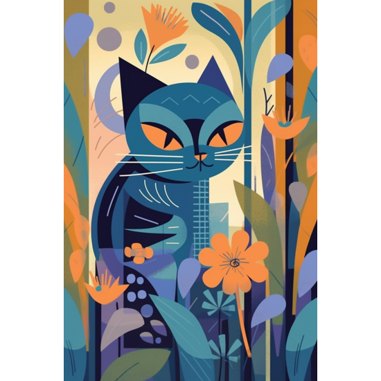 Cat in colour 2 - Πίνακας σε καμβά Κάδρα / Καμβάδες