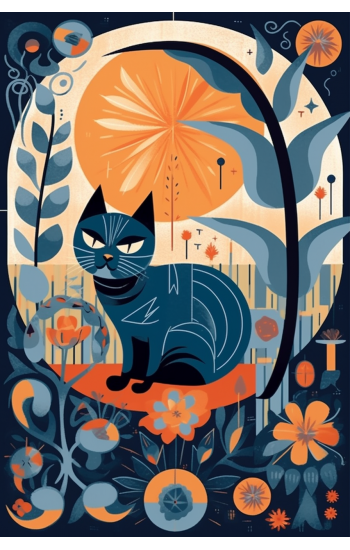 Cat in colour - Πίνακας σε καμβά