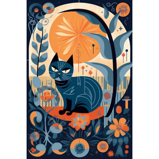 Cat in colour - Πίνακας σε καμβά Κάδρα / Καμβάδες