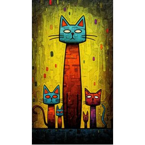 Cats family - Πίνακας σε καμβά