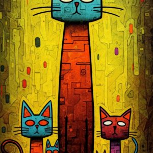 Cats family - Πίνακας σε καμβά