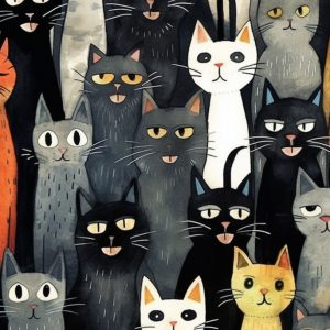 Cats in sweaters - Πίνακας σε καμβά Cats in sweaters - Πίνακας σε καμβά