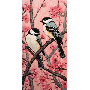 Chickadees romance - Πίνακας σε καμβά