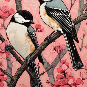 Chickadees romance - Πίνακας σε καμβά