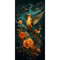 Colibri flying over flowers - Πίνακας σε καμβά