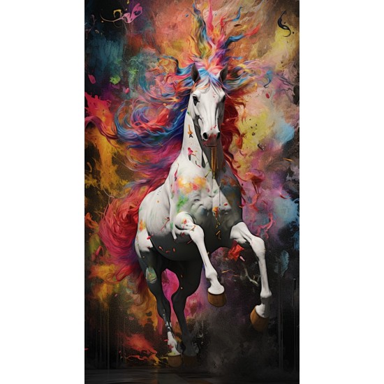 Colorful unicorn - Πίνακας σε καμβά Κάδρα / Καμβάδες