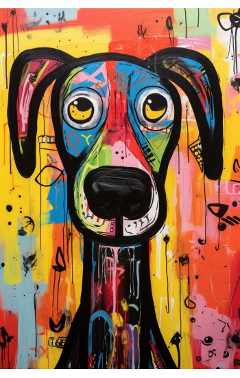 Colourful dog - Πίνακας σε καμβά