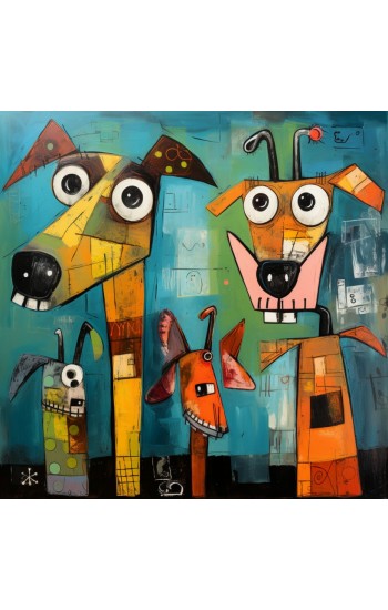 Crazy dogs - Πίνακας σε καμβά