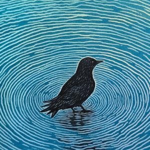 Crow in water - Πίνακας σε καμβά