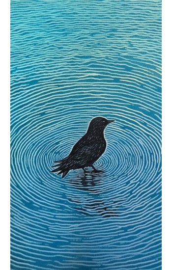 Crow in water - Πίνακας σε καμβά
