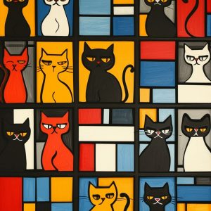 Cubic cats - Πίνακας σε καμβά