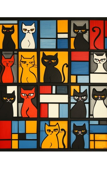 Cubic cats - Πίνακας σε καμβά