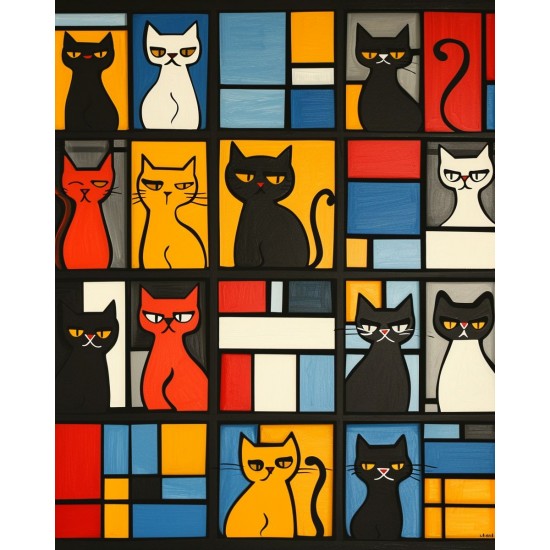 Cubic cats - Πίνακας σε καμβά - Πίνακας σε καμβά Κάδρα / Καμβάδες
