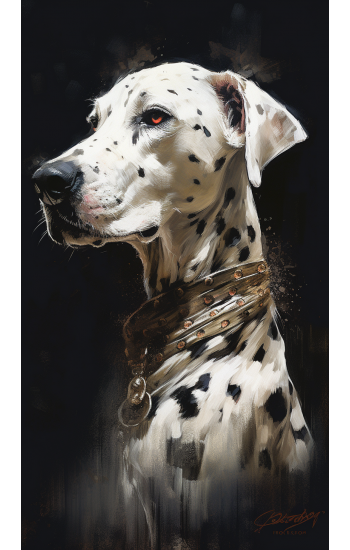 Dalmatian dog in style - Πίνακας σε καμβά