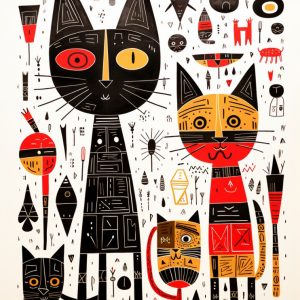 Egyptian cats - Πίνακας σε καμβά