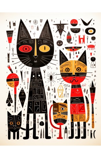 Egyptian cats - Πίνακας σε καμβά