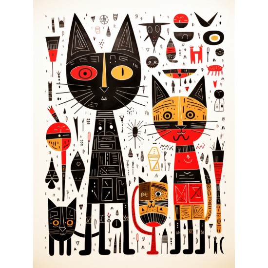 Egyptian cats - Πίνακας σε καμβά Κάδρα / Καμβάδες