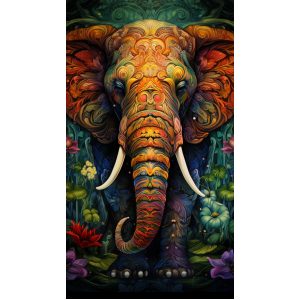 Ethnic elephant - Πίνακας σε καμβά