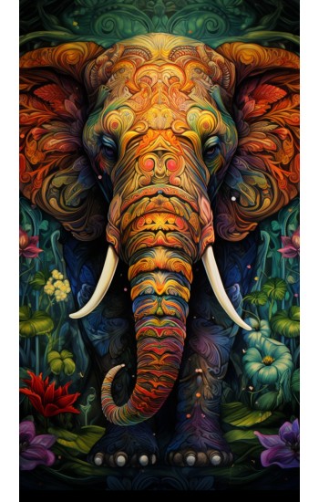 Ethnic elephant - Πίνακας σε καμβά