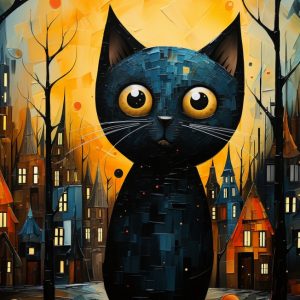 Fat cat on the roof - Πίνακας σε καμβά