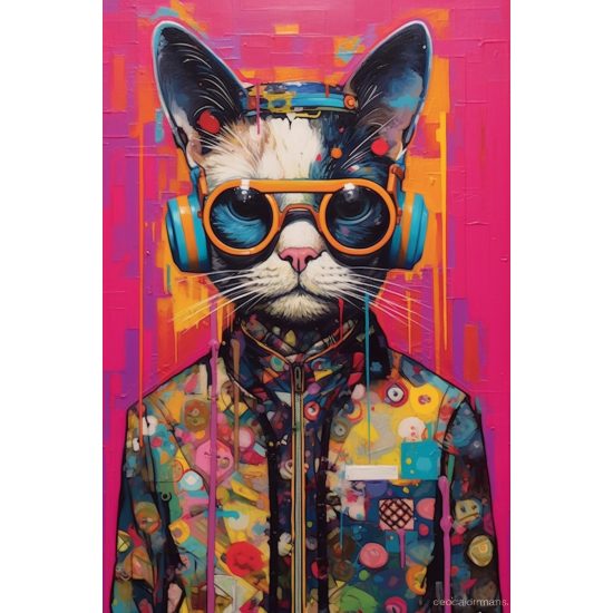 Funky cat - Πίνακας σε καμβά Funky cat - Πίνακας σε καμβά