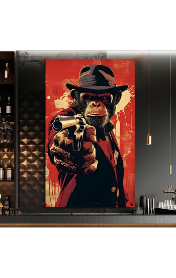 Gangster monkey - Πίνακας σε καμβά