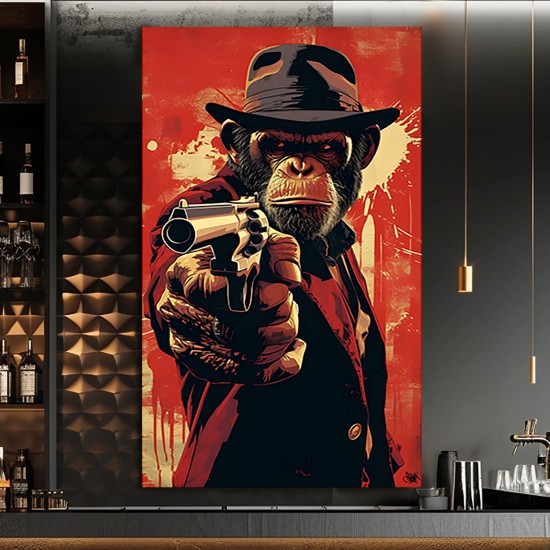 Gangster monkey - Πίνακας σε καμβά - Πίνακας σε καμβά Κάδρα / Καμβάδες